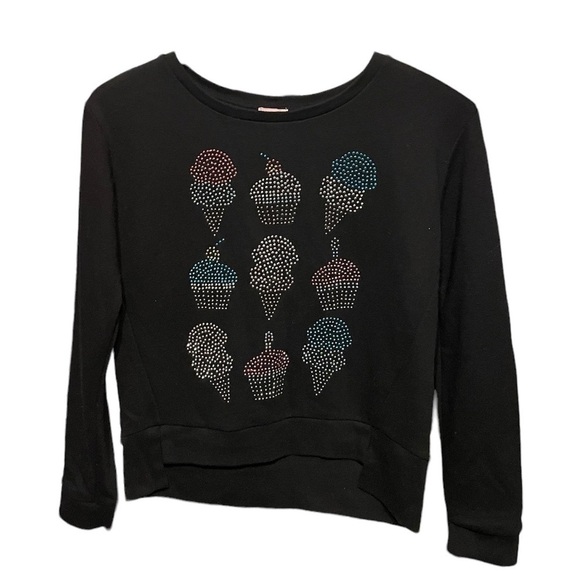 Juicy Couture Black Crewneck with Bling Ice Cream - Picture 1 of 6